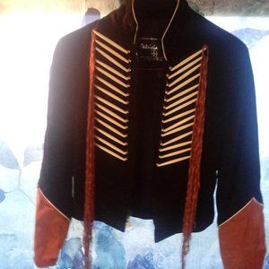 Partica Wolf native suede and bone  band jacket